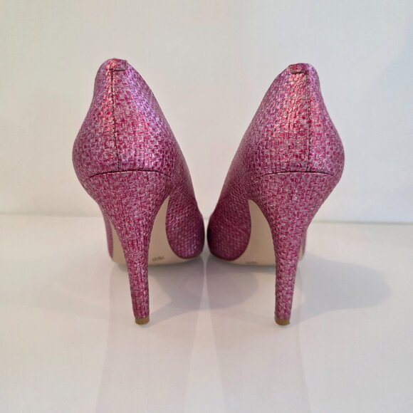 BCBGeneration Pink Woven Stiletto Heels 👠 Size 7 - Picture 5 of 14